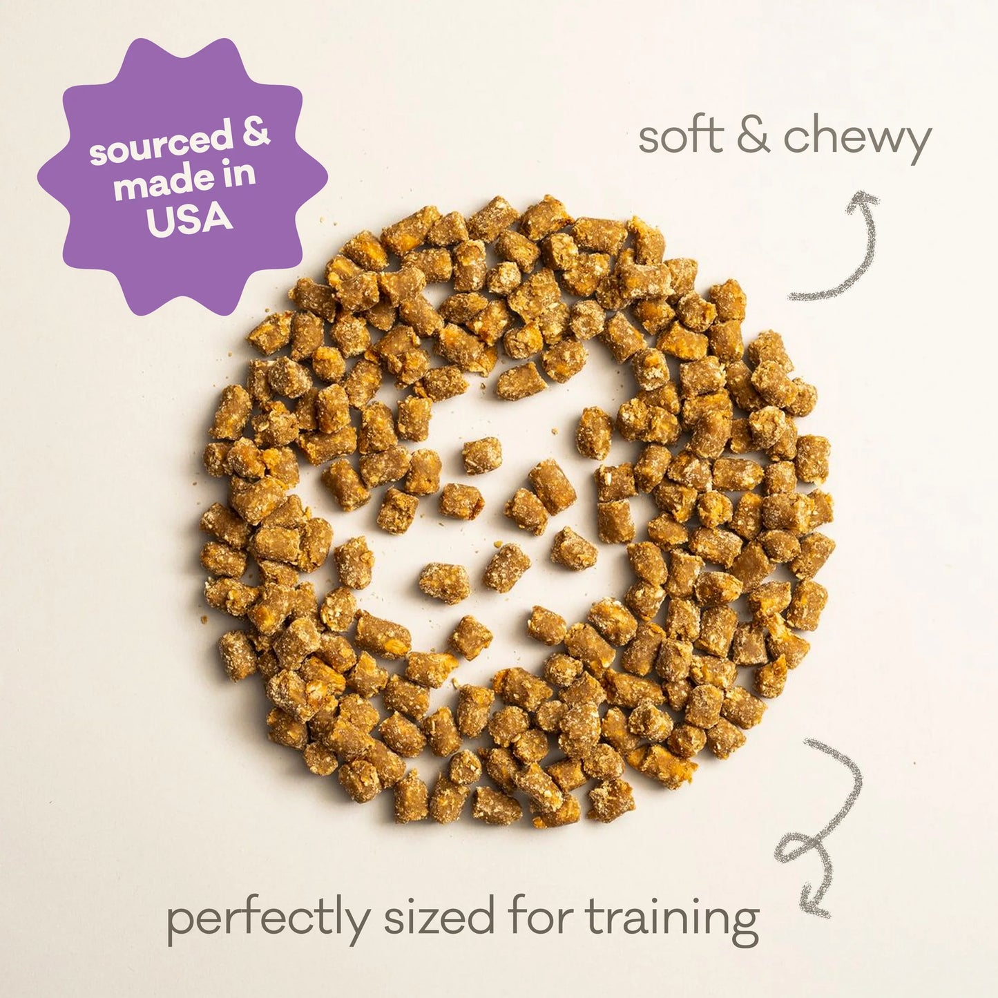 Pork & Apple Training Nuggets Dog Treats 5oz – soft bite-sized natural training treats for dogs, grain-free and high in protein, Sourced and made In The USA.