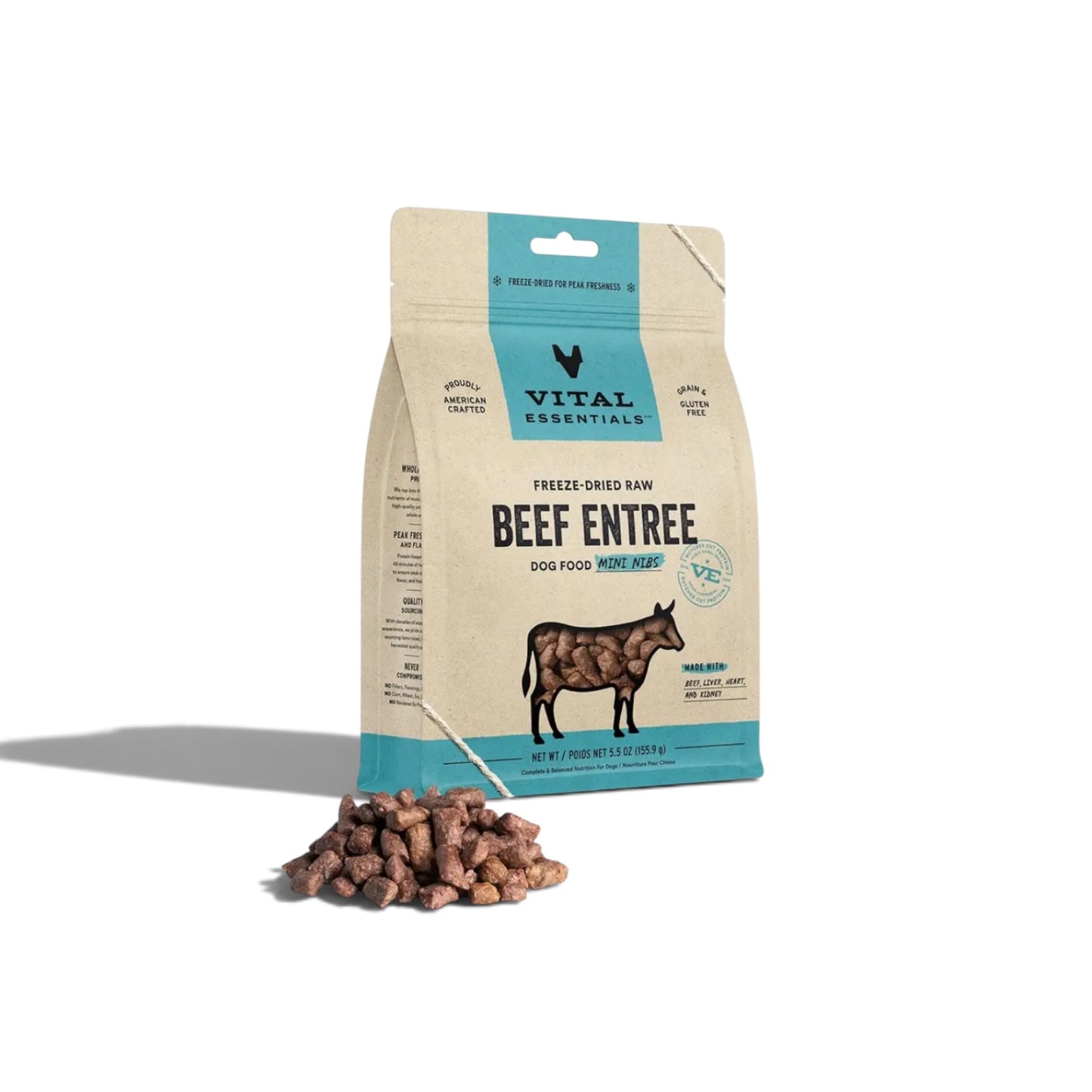 Vital Essentials Raw Beef Fd Dog Food Mini Nibs 5.5 oz
