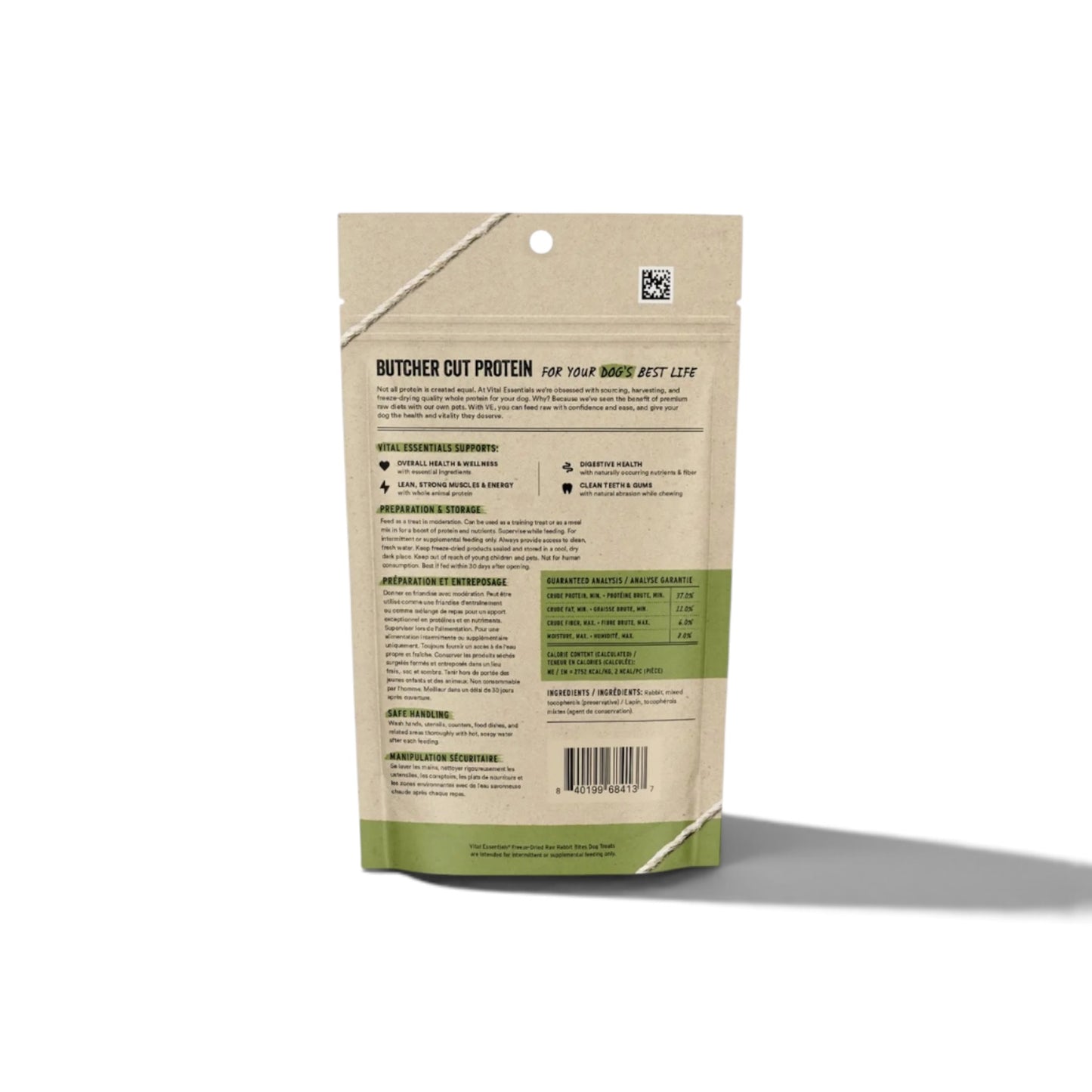 Vital Essentials Rabbit Bites Fd Dog Treats 2oz