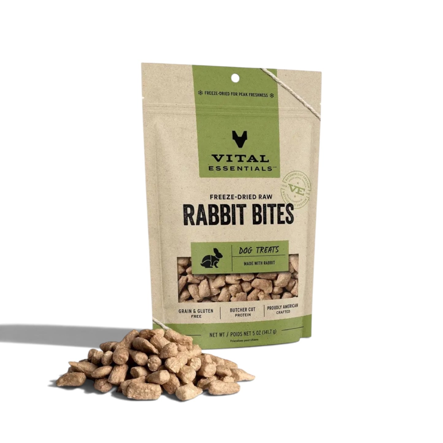 Vital Essentials Rabbit Bites Fd dog Treats 5oz