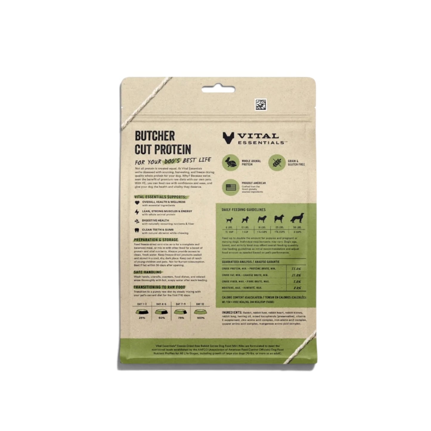 Vital Essentials Raw Rabbit Fd Dog Food Mini Nibs