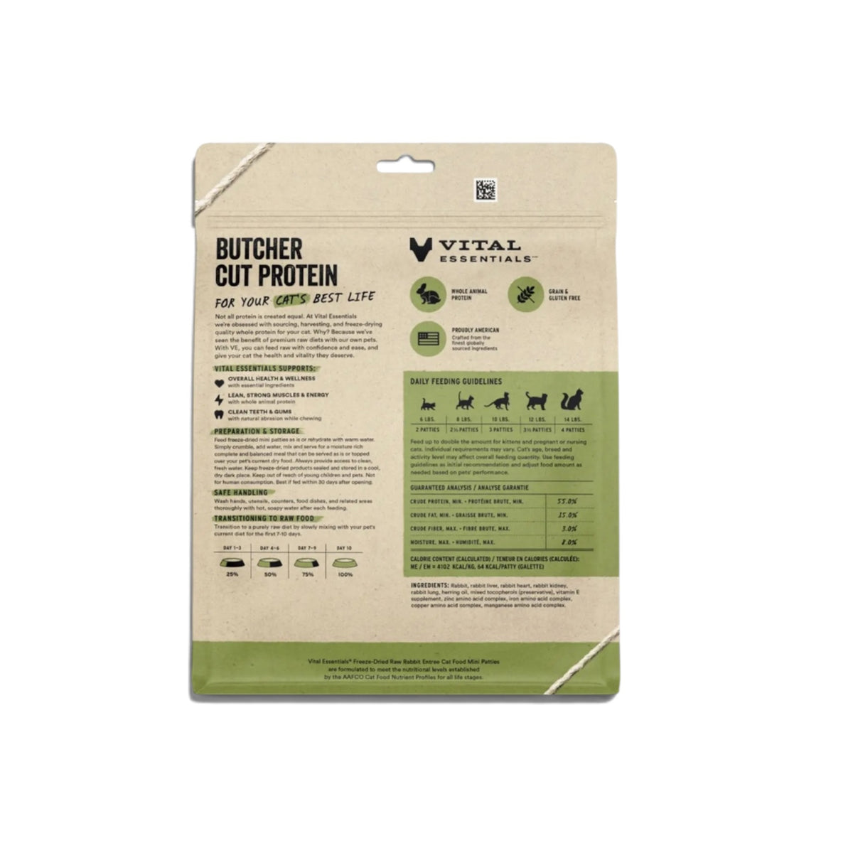 Vital Essentials Raw Rabbit Fd Mini Patties