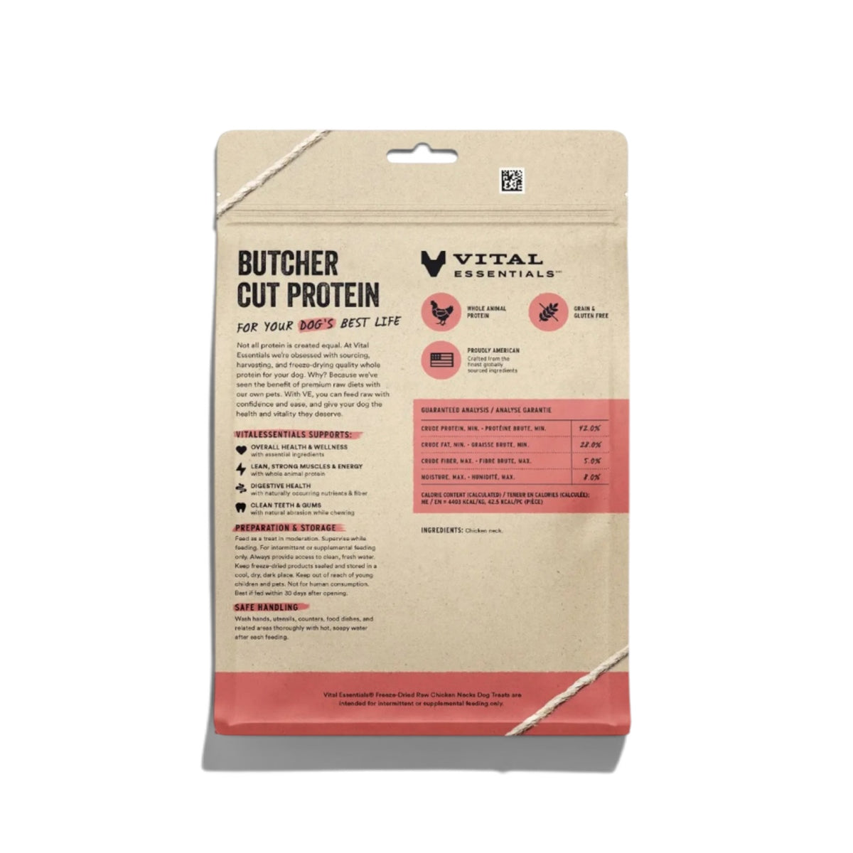 Vital Essentials Freeze-Dried Raw Chicken Necks Dog Treats