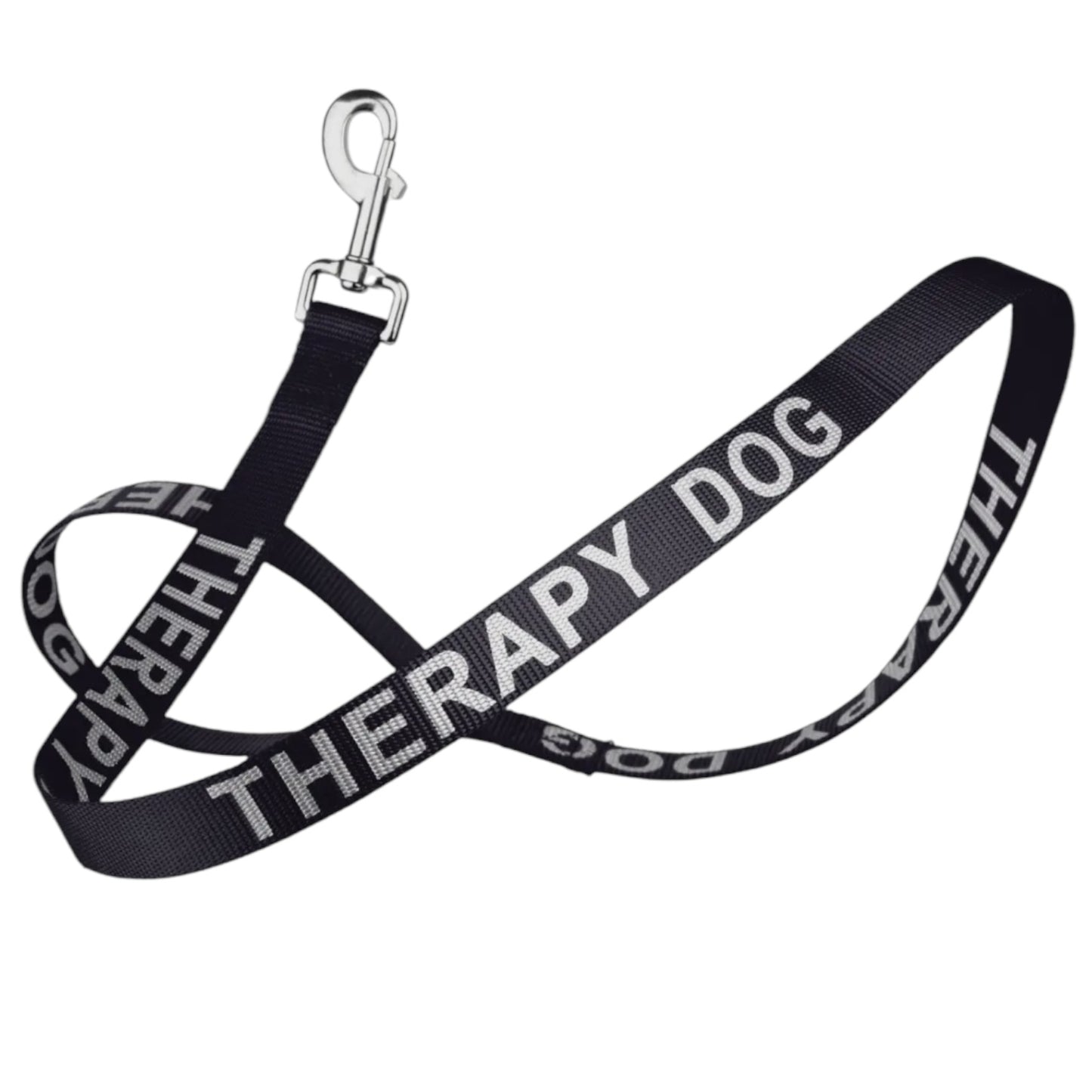 a black therapy dog leash
