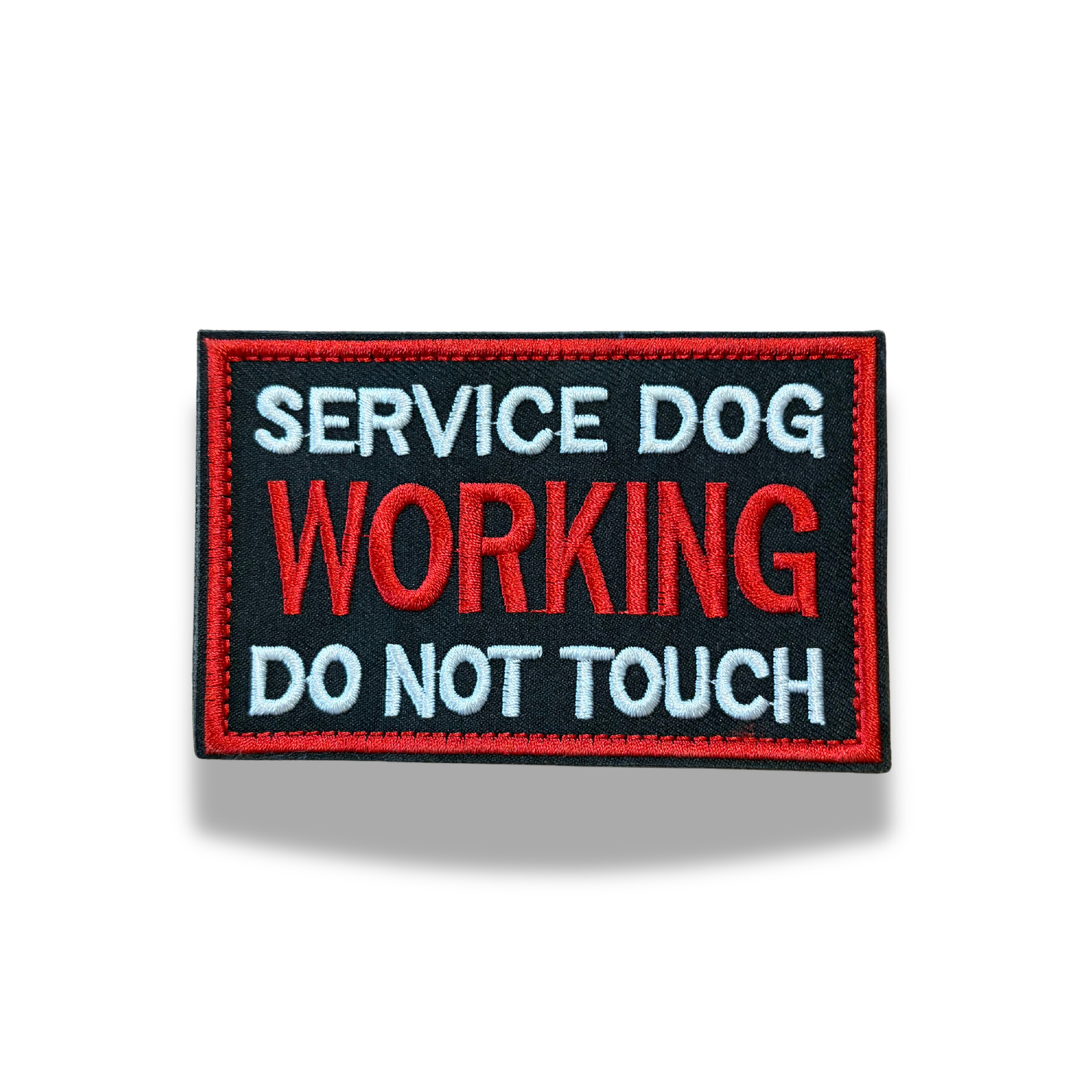 Service Dog patch, durable and easy to attach to vests or harnesses, clearly identifying a working service dog.