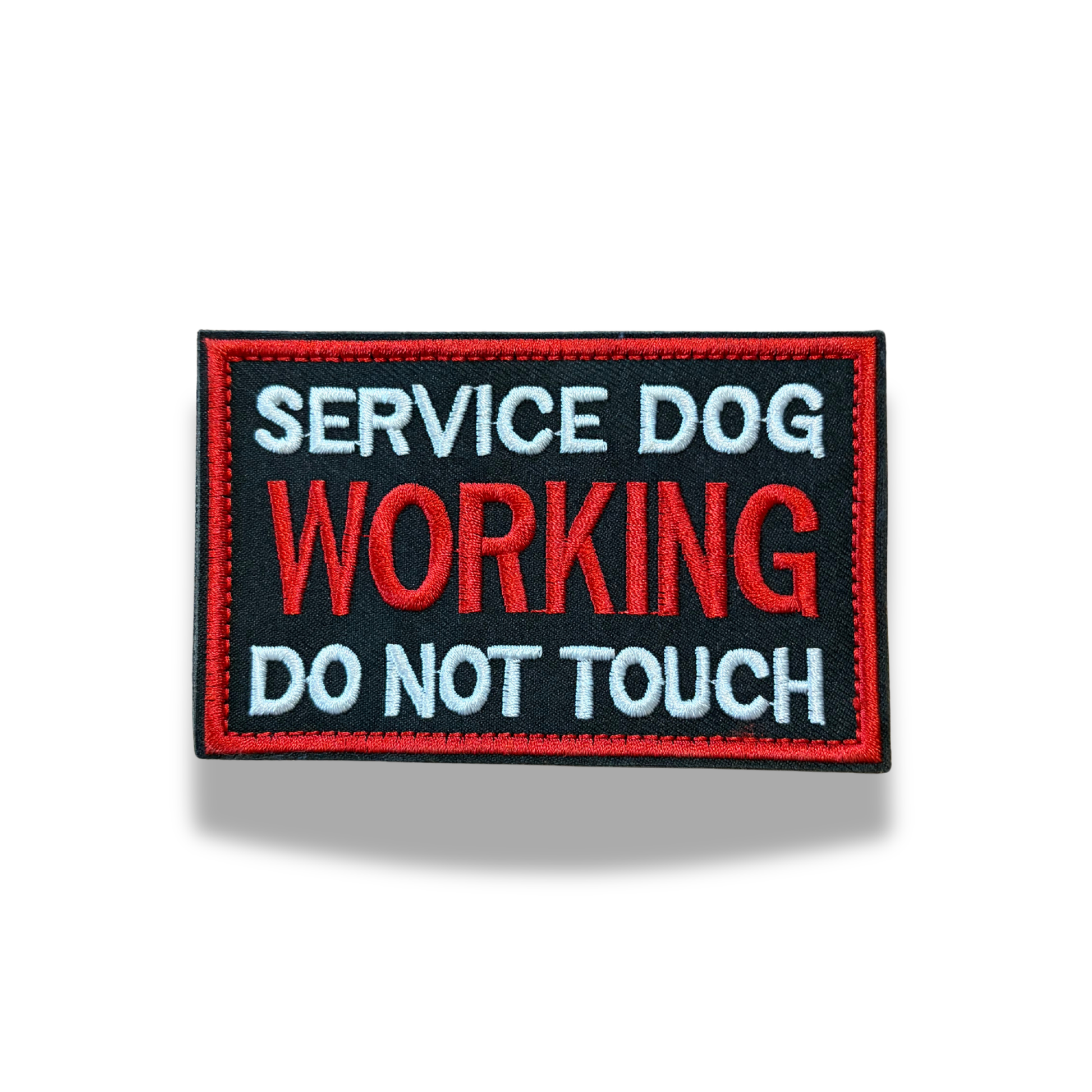Service Dog patch, durable and easy to attach to vests or harnesses, clearly identifying a working service dog.
