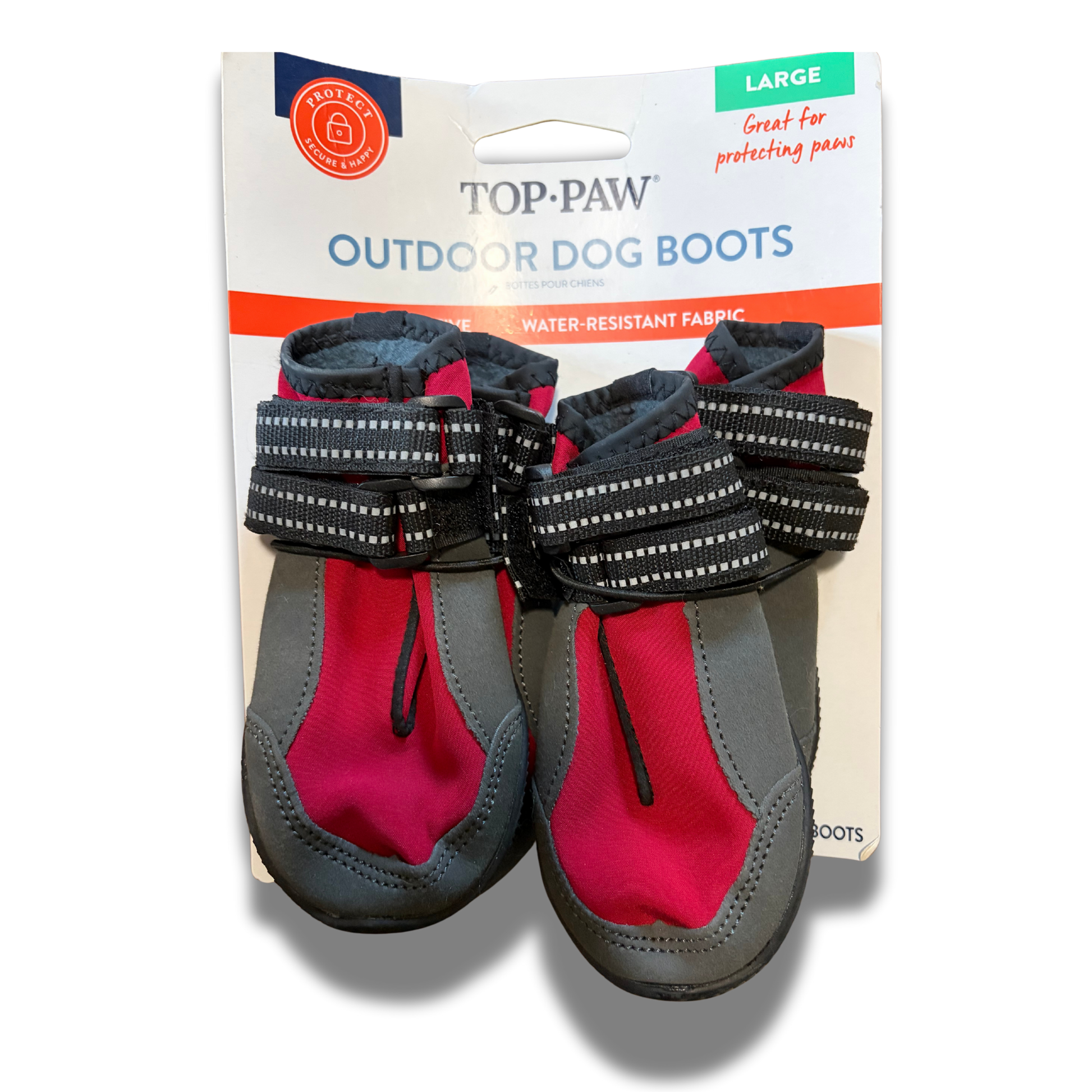 Water-resistant and durable Top Paw Dog Booties keeping paws safe from weather and allergens.