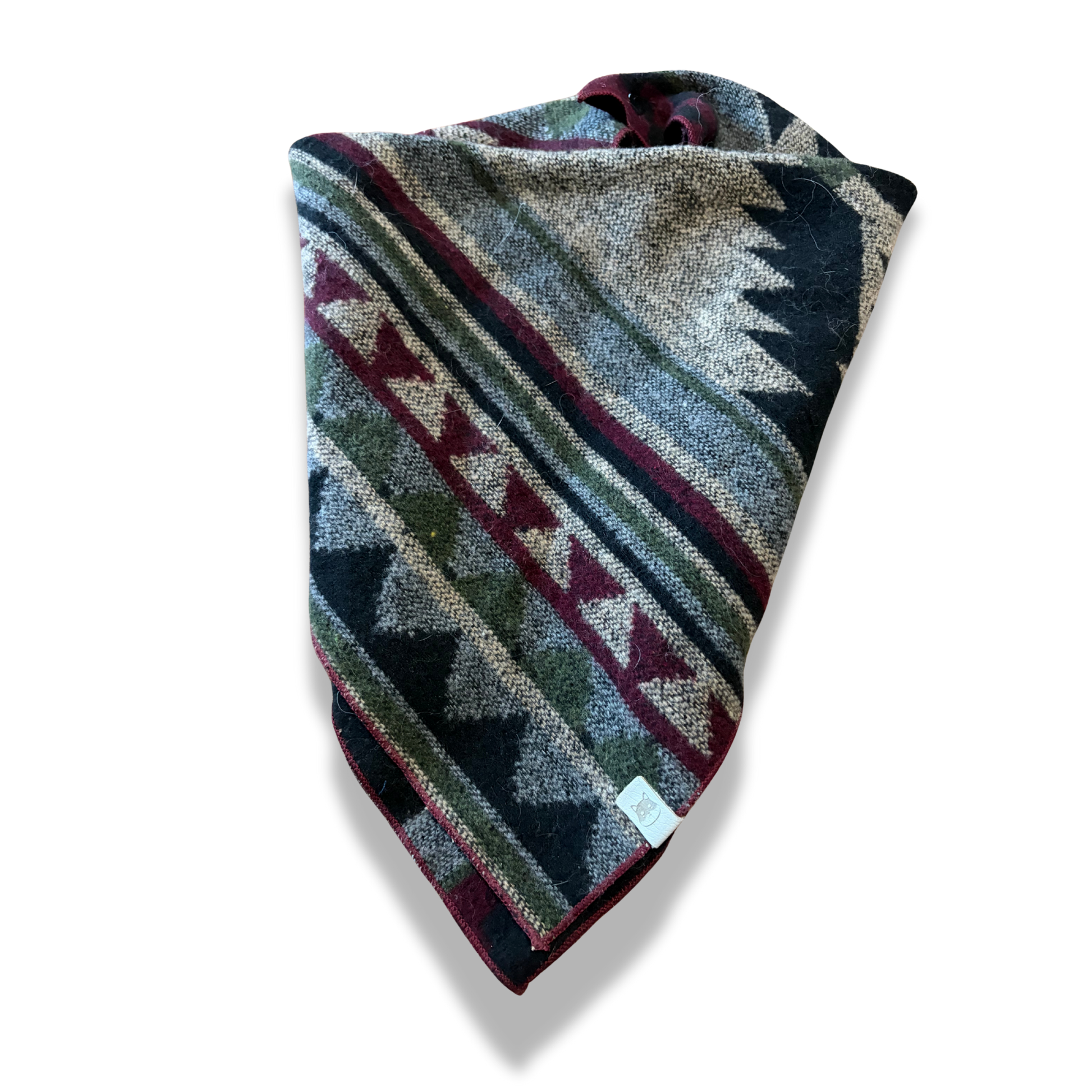 Large Aztec dog bandana with bold pattern, soft and comfortable for walks, outings, or everyday wear.