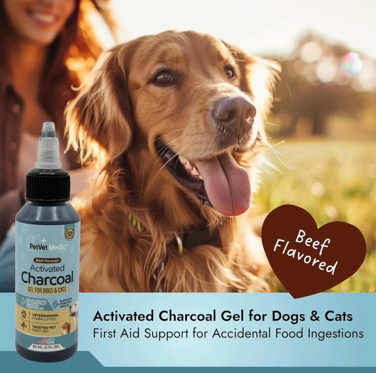 Activated Charcoal Gel For Dogs & Cats - Toxin Relief 60 M1