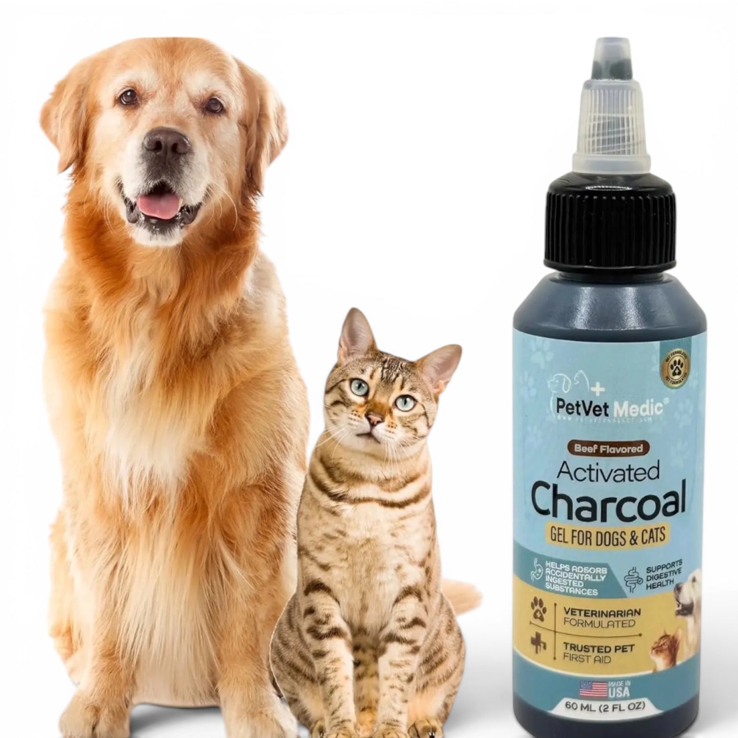 Activated Charcoal Gel For Dogs & Cats - Toxin Relief 60 M1
