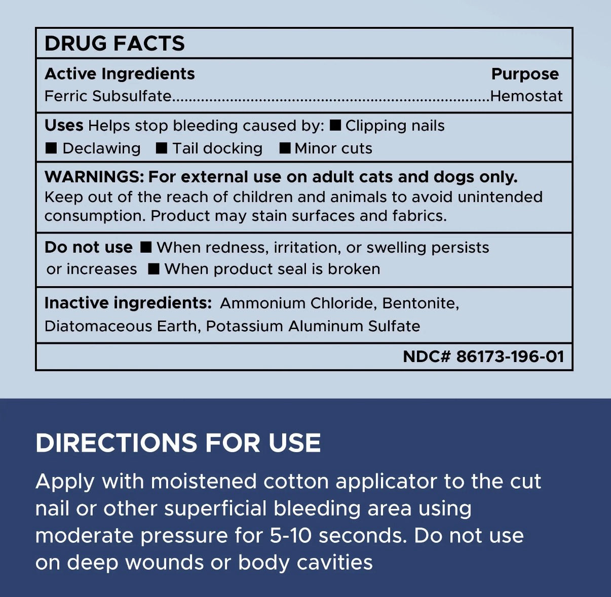 Chew + Health Styptic Powder for Dogs, Cats & Birds