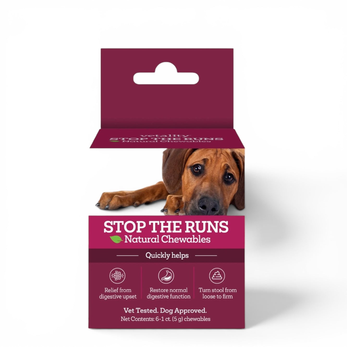 Vetality Stop the Runs Chewable for Dogs 6CT