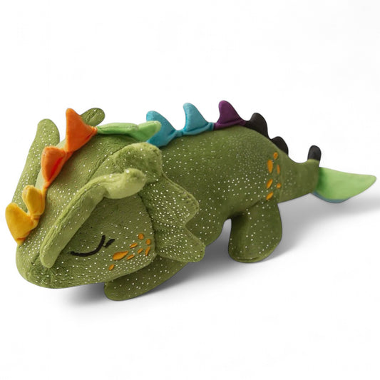 Snugarooz Drowsy the Dragon Plush Dog Toy Green 14"