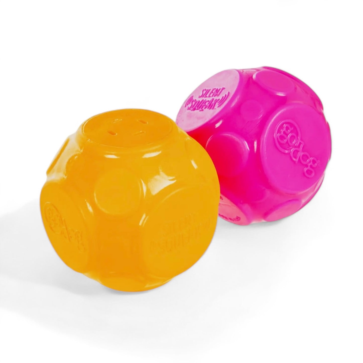 goDog Silent Squeaker Ball - 2 Pack