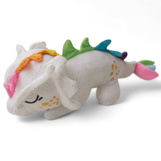 Snugarooz Dreamer the Dragon Plush Dog Toy White 14"