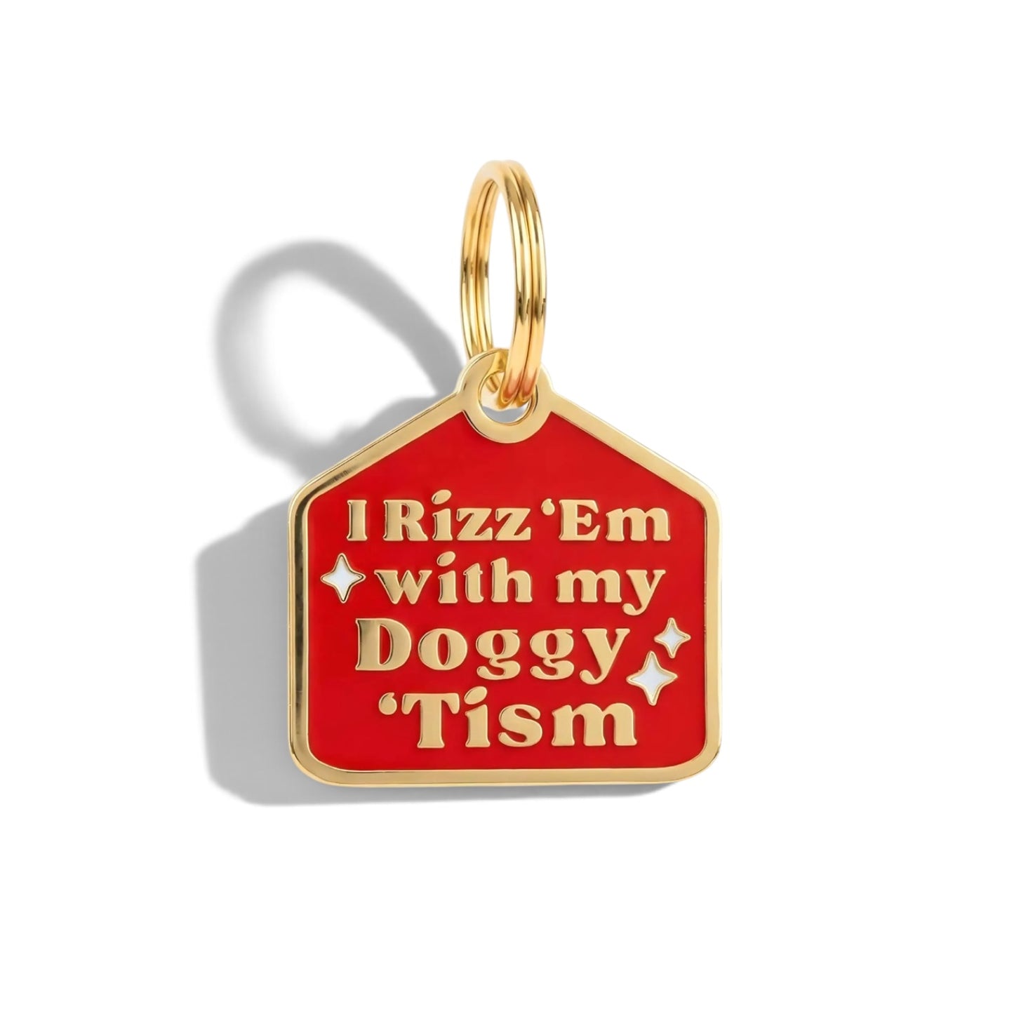 Funny Dog Charm & Pet ID Tag “Rizz’em with My Doggy ‘Tism”