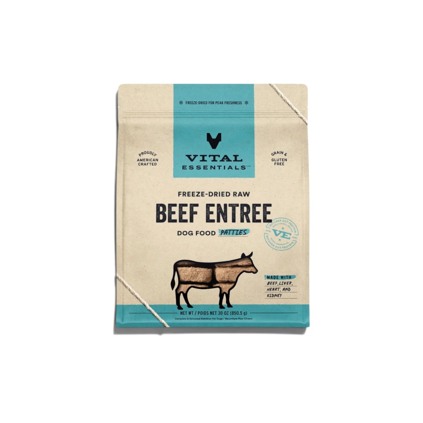 Vital Essentials Raw Beef Fd Dog Food Patties 30oz