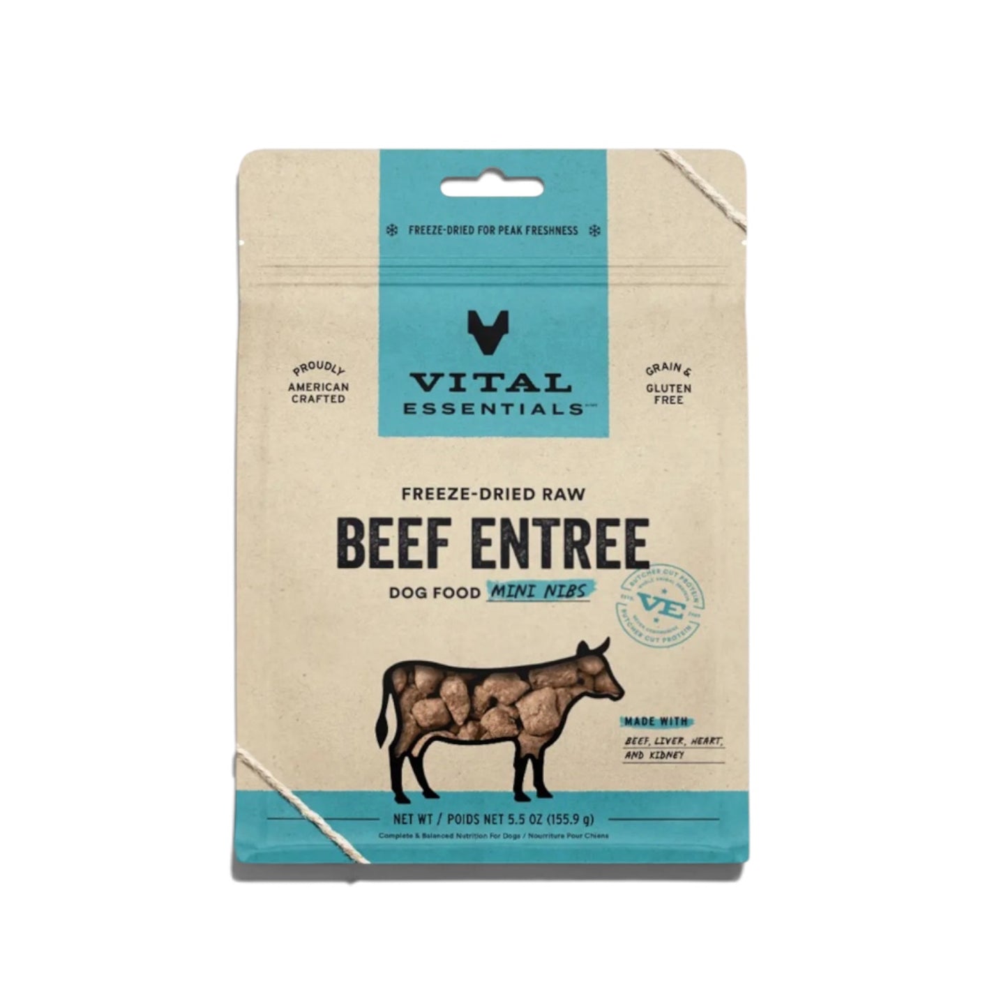 Vital Essentials Raw Beef Fd Dog Food Mini Nibs 5.5 oz