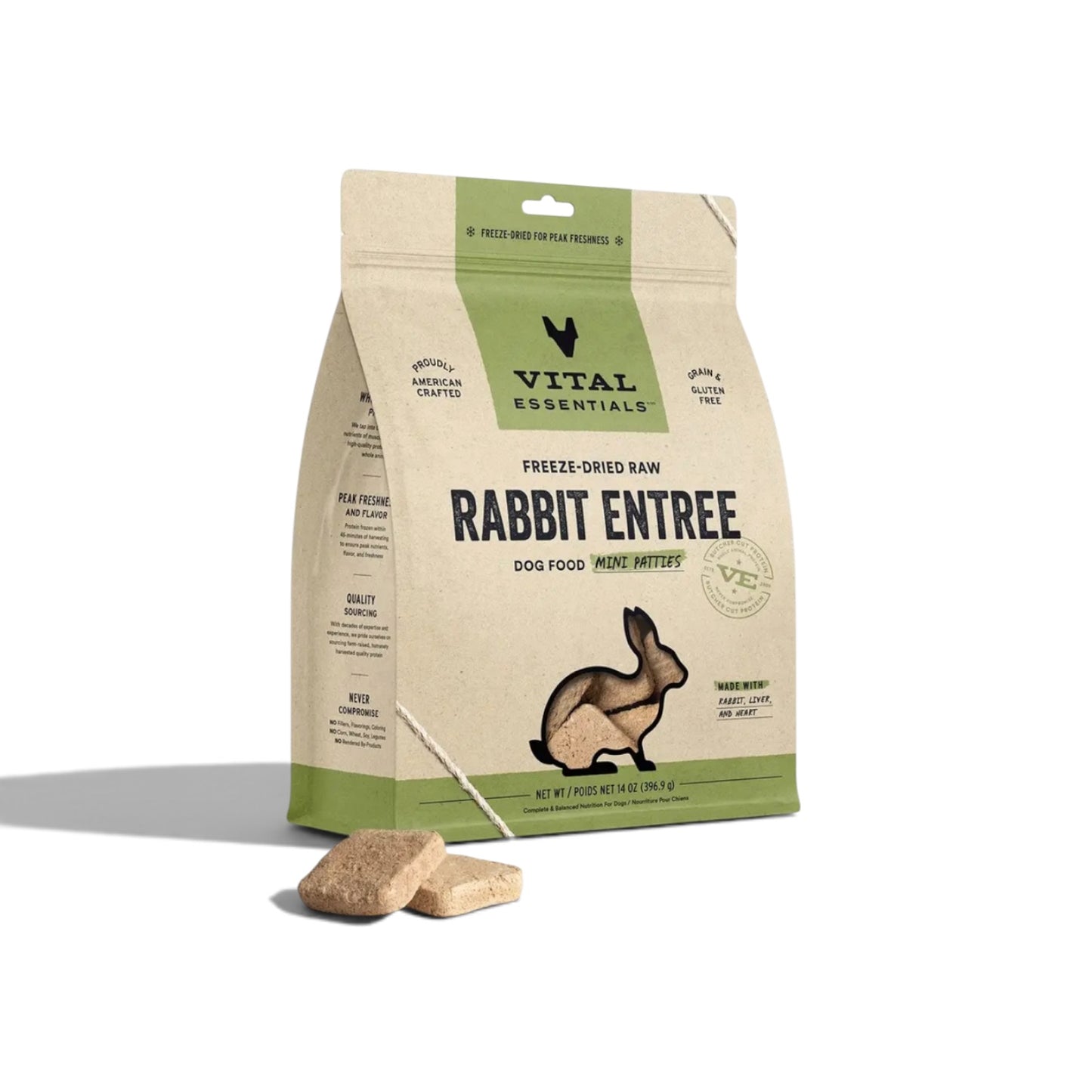 Vital Essentials Raw Rabbit Fd Dog Food Mini Patties 14oz