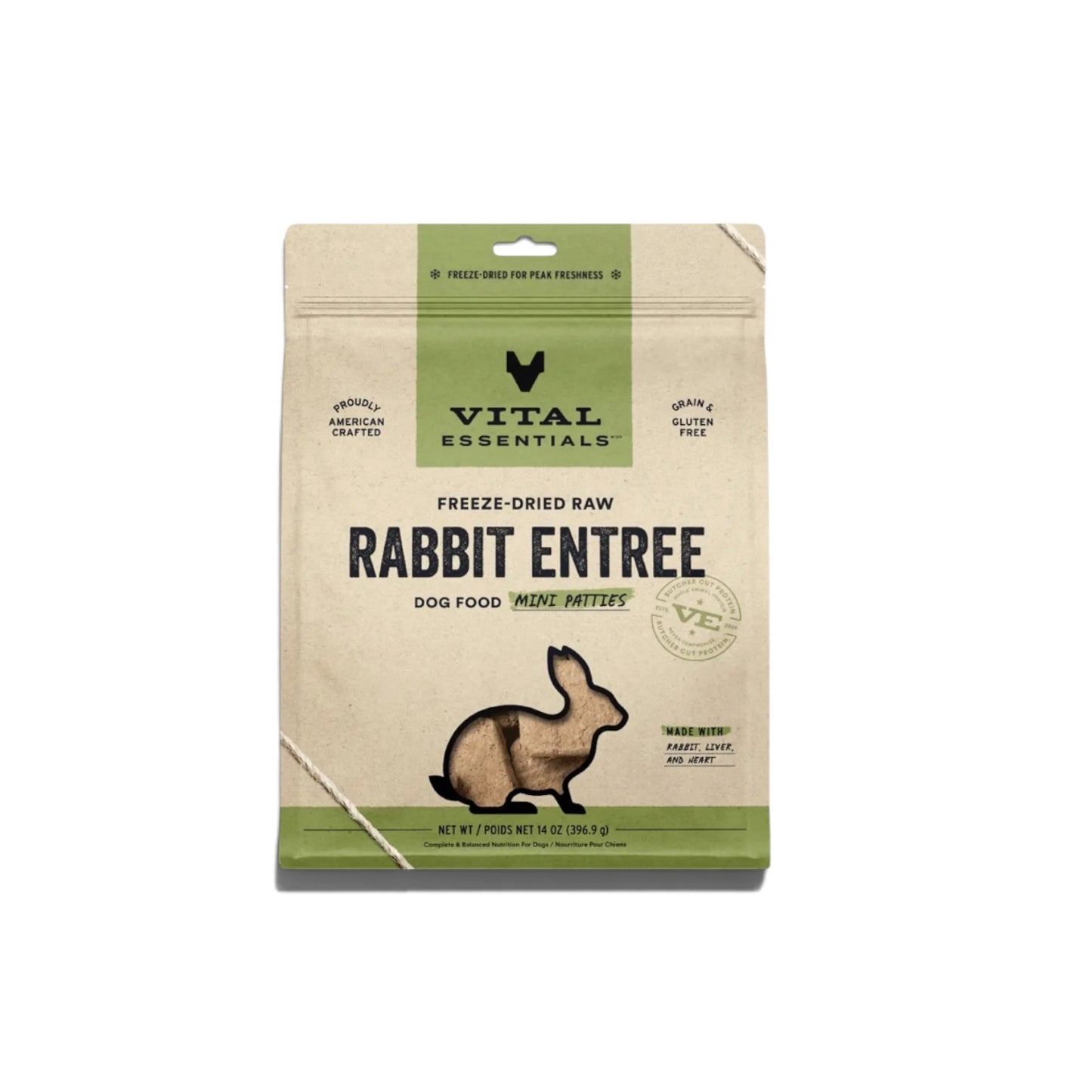 Vital Essentials Raw Rabbit Fd Dog Food Mini Patties 14oz