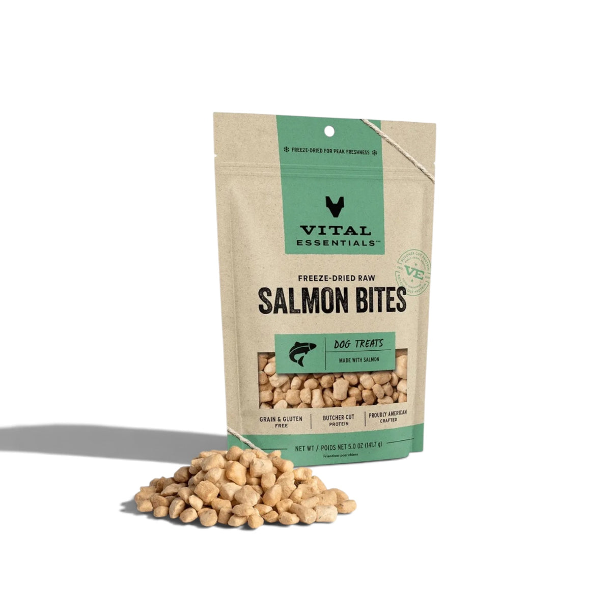 Vital Essentials Freeze Dried Raw Salmon Bites Dog Treats