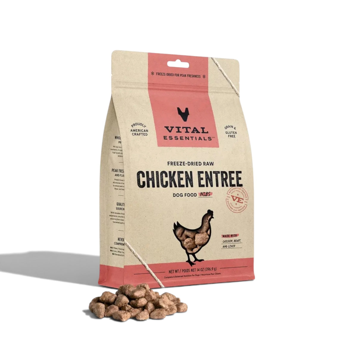 Vital Essentials Raw Chicken Fd Dog Food  Mini Nibs