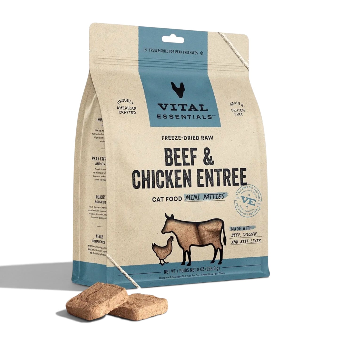 Vital Essentials Raw Beef & Chicken Fd Mini Patties