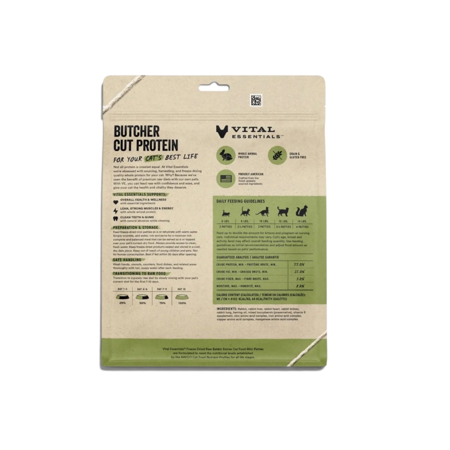 Vital Essentials Raw Rabbit Fd Mini Patties