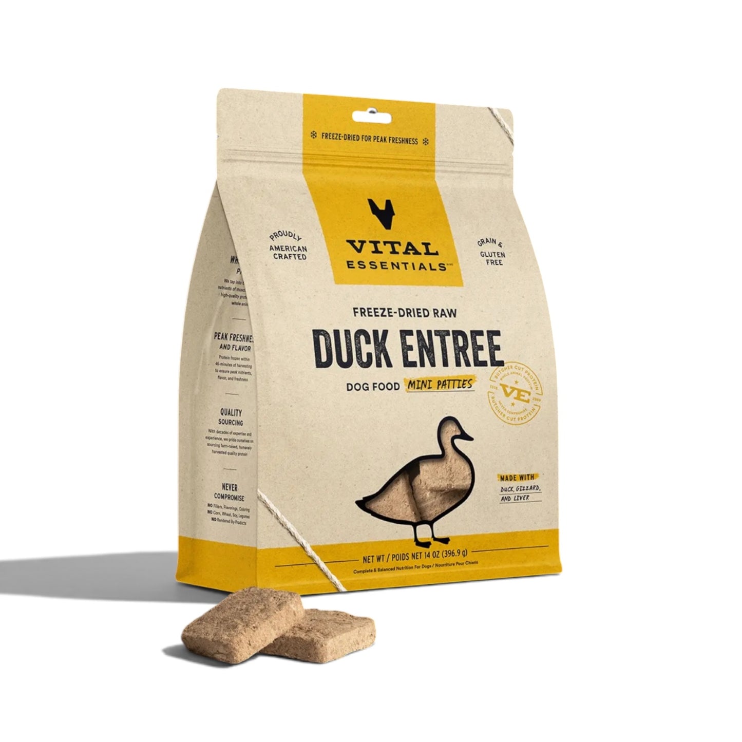 Vital Essentials Raw Duck Fd Dog Food Mini Patties