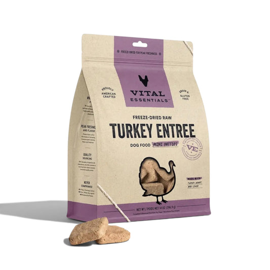 Vital Essentials Raw Turkey Dog Food Minnie Patties