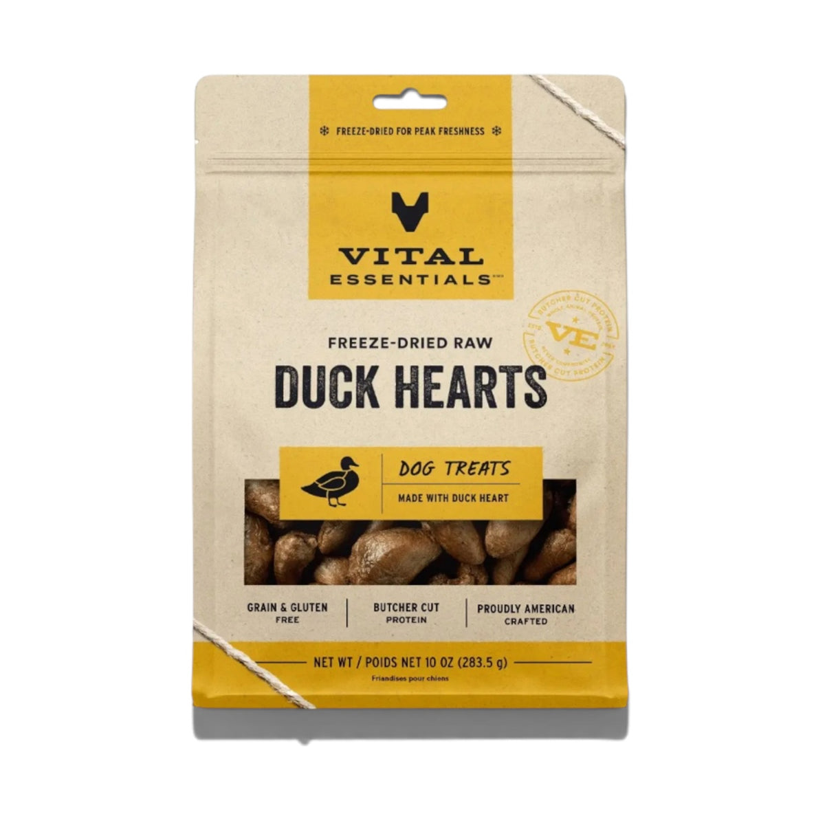 Vital Essentials Freeze-Dried Raw Duck Hearts Dog Treats