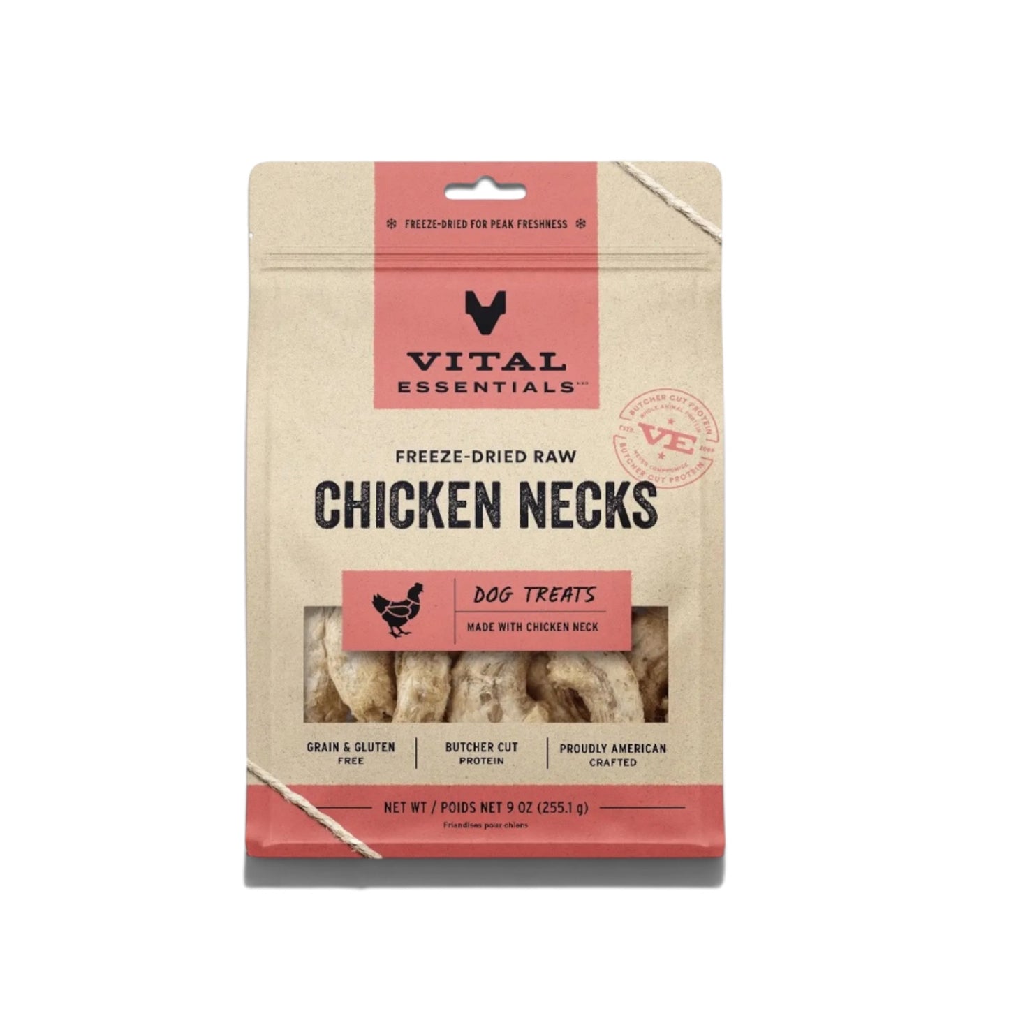 Vital Essentials Freeze-Dried Raw Chicken Necks Dog Treats
