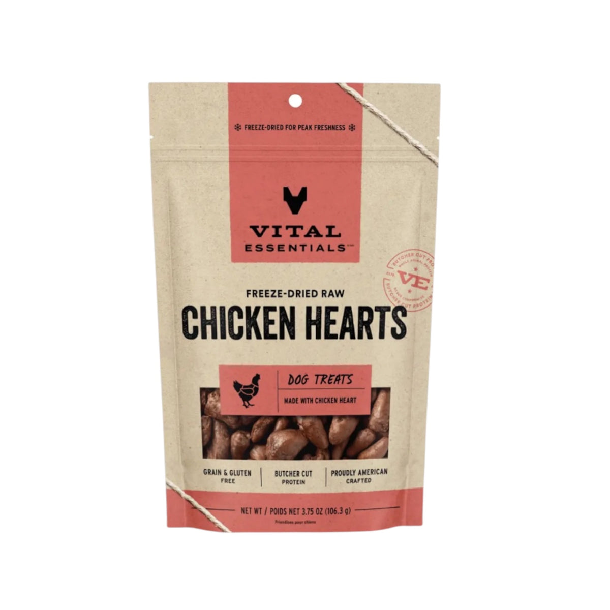 Vital Essentials Chicken Hearts FD Dog Treats