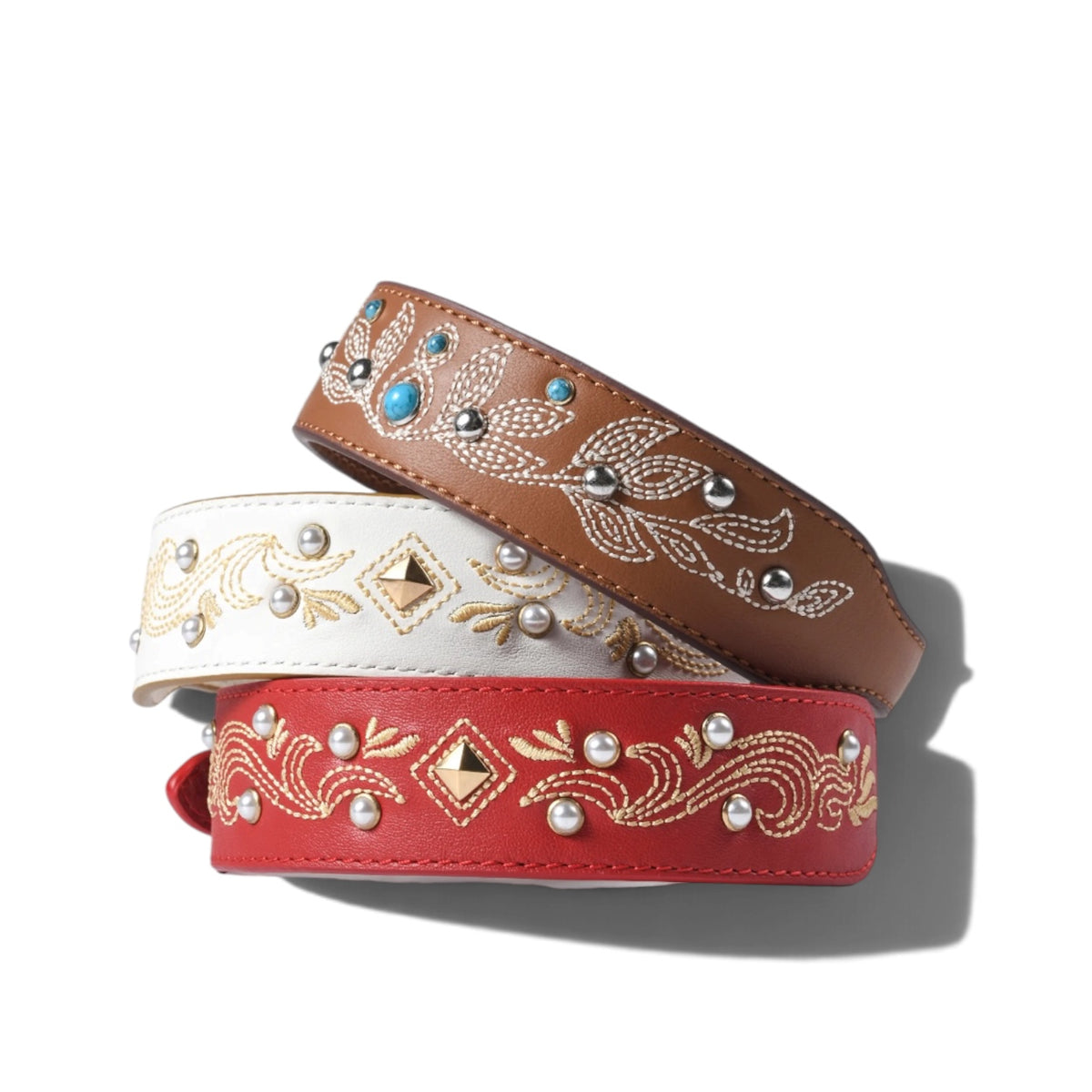 Premium Full Grain Genuine Leather Western Dog Collar