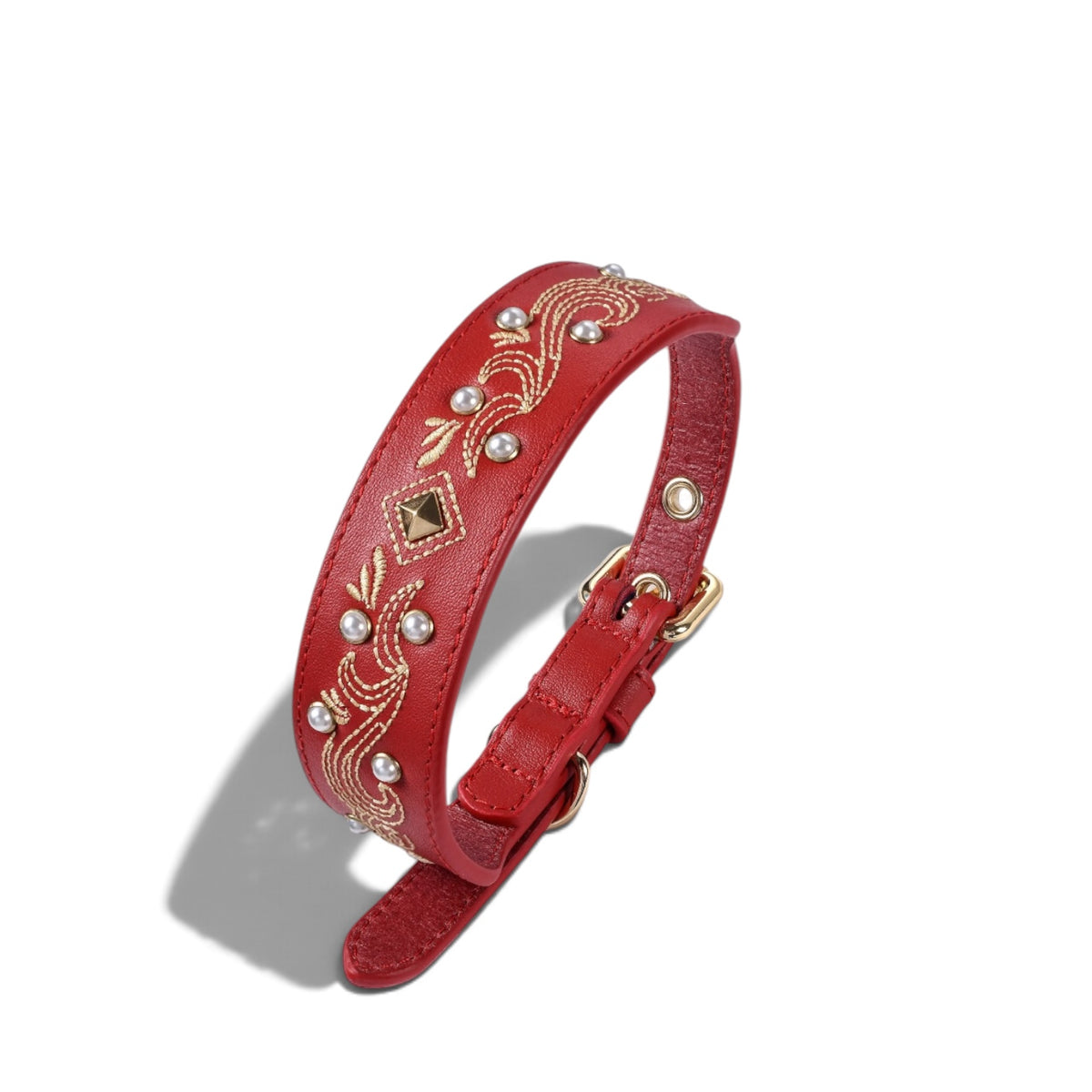 Premium Full Grain Genuine Leather Western Dog Collar