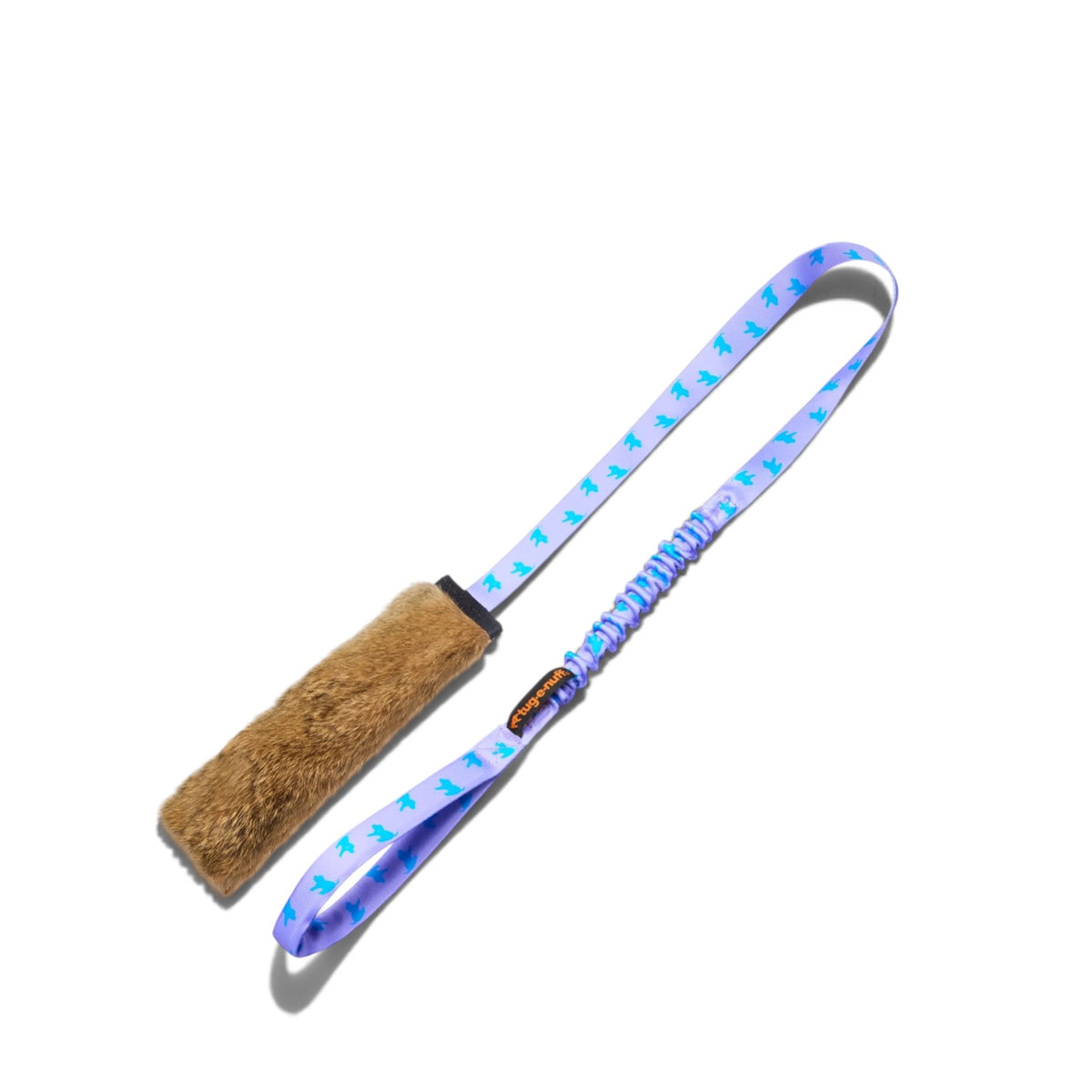 Rabbit Fur Squeaky Bungee Chaser Tug Toy | Tug-E-Nuff