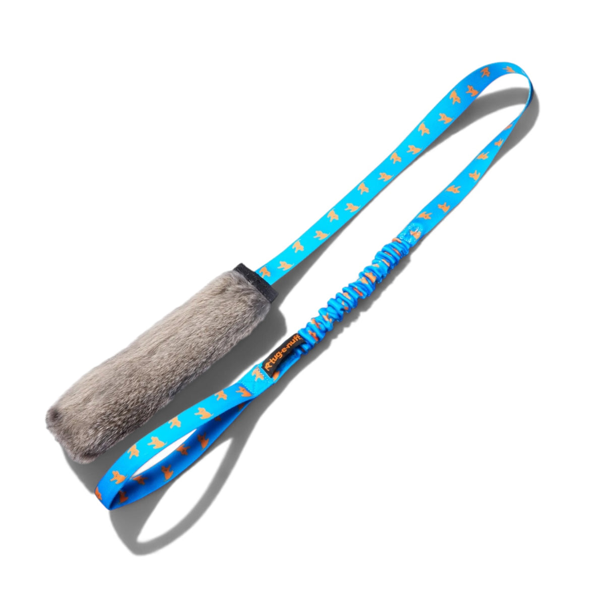 Rabbit Fur Squeaky Bungee Chaser Tug Toy | Tug-E-Nuff