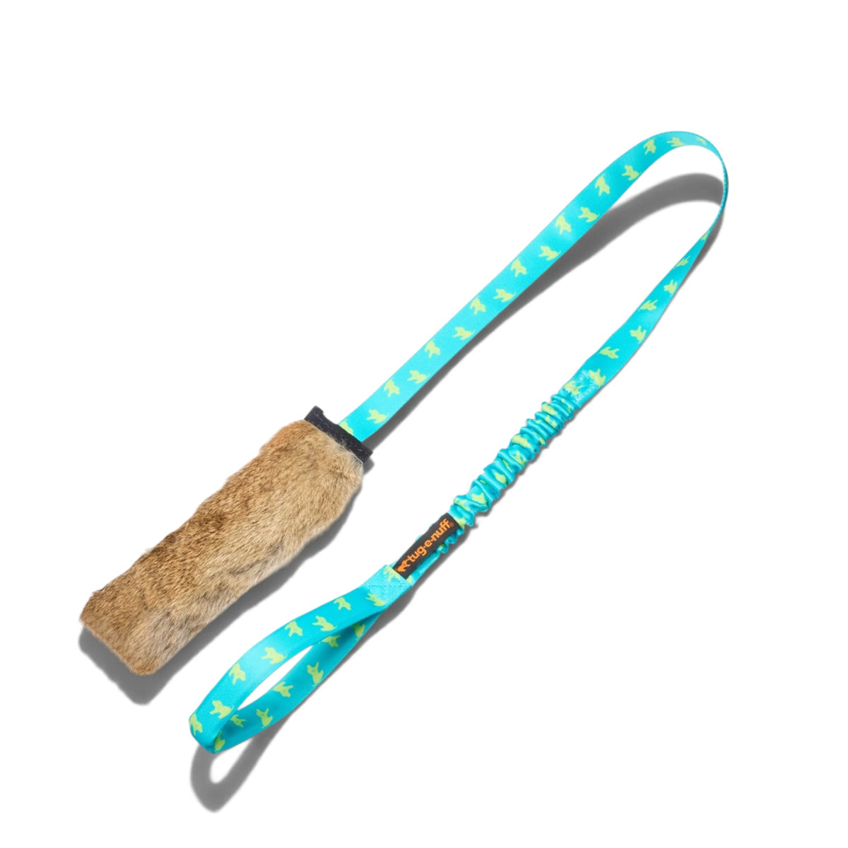 Rabbit Fur Squeaky Bungee Chaser Tug Toy | Tug-E-Nuff
