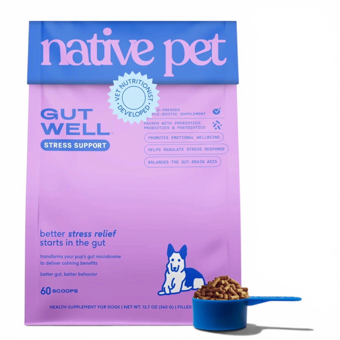 Native Pet Gutwell Stress Support, Stress Relief and Calming