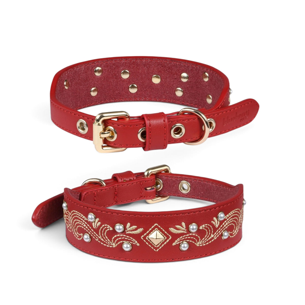 Premium Full Grain Genuine Leather Western Dog Collar