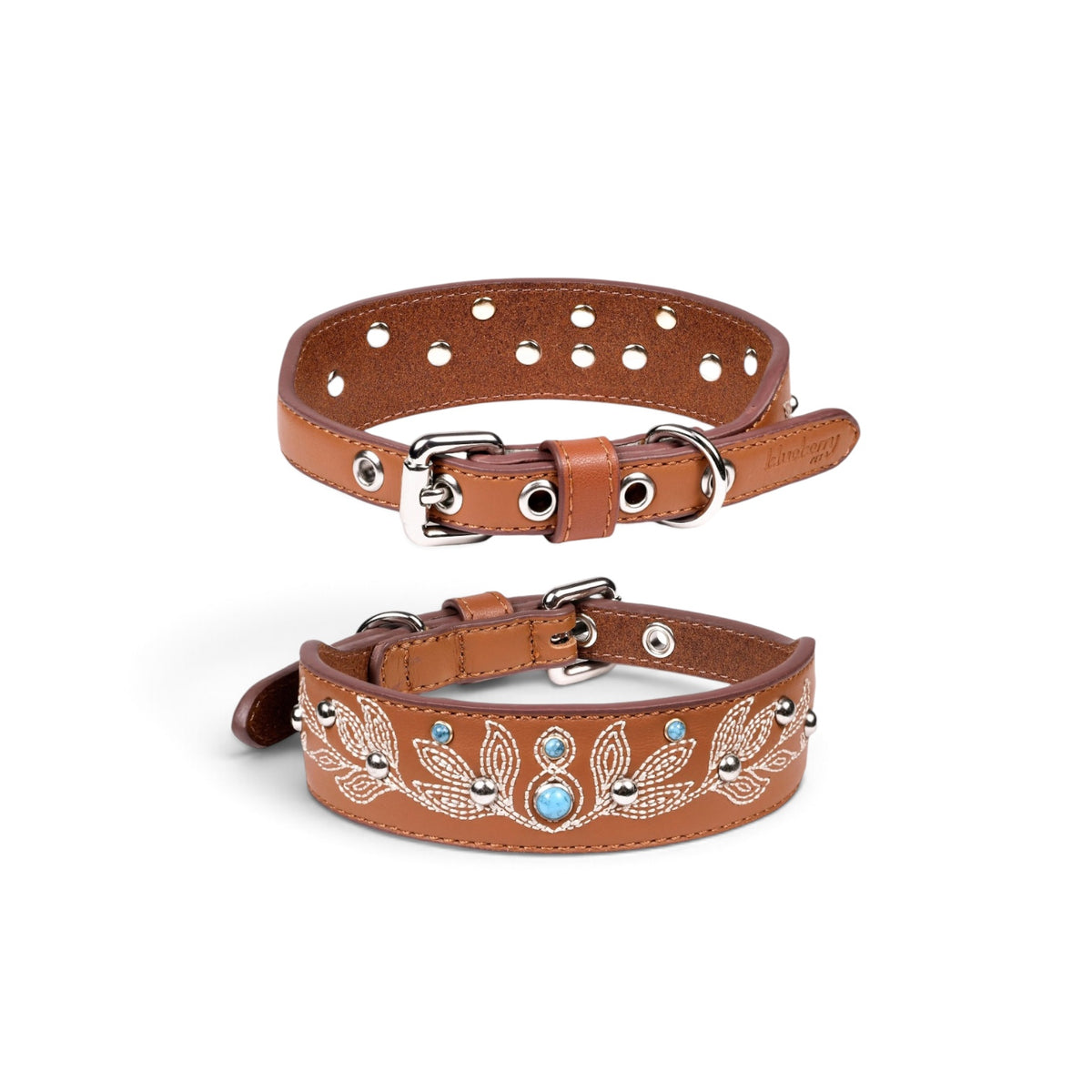 Premium Full Grain Genuine Leather Western Dog Collar