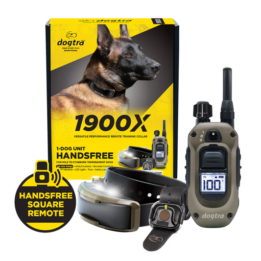1900X Handsfree dog training system with waterproof remote and collar