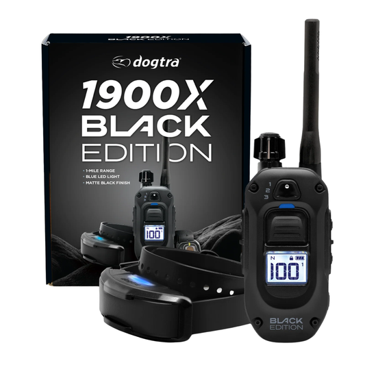 Dogtra 1900X BLACK – elite 1-mile range, high-output collar with BOOST, XPP vibration, waterproof design, matte black with discreet LED.
