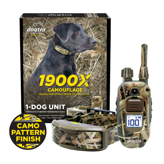 Dogtra 1900X Camouflage dog training collar with rugged camo finish and waterproof design
