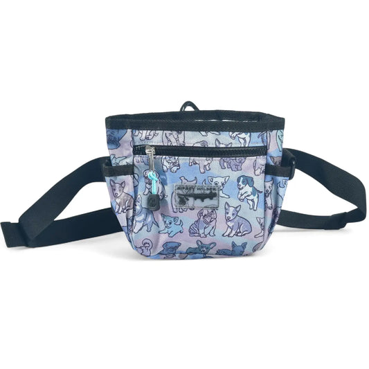 Puppies-themed dog treat and waste bag pouch