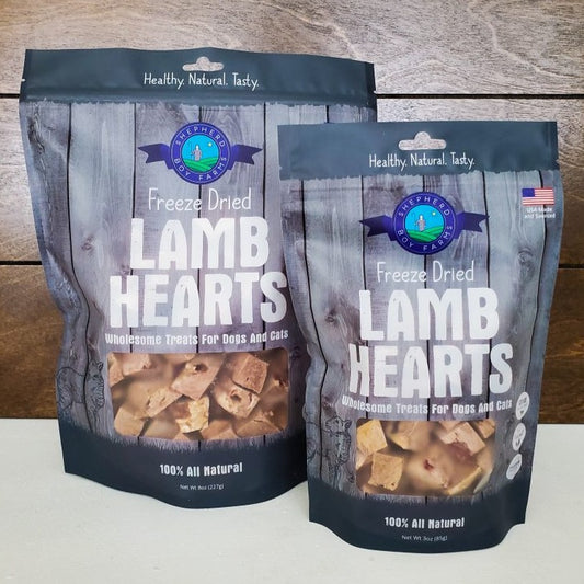 Freeze Dried Lamb Hearts 8 oz