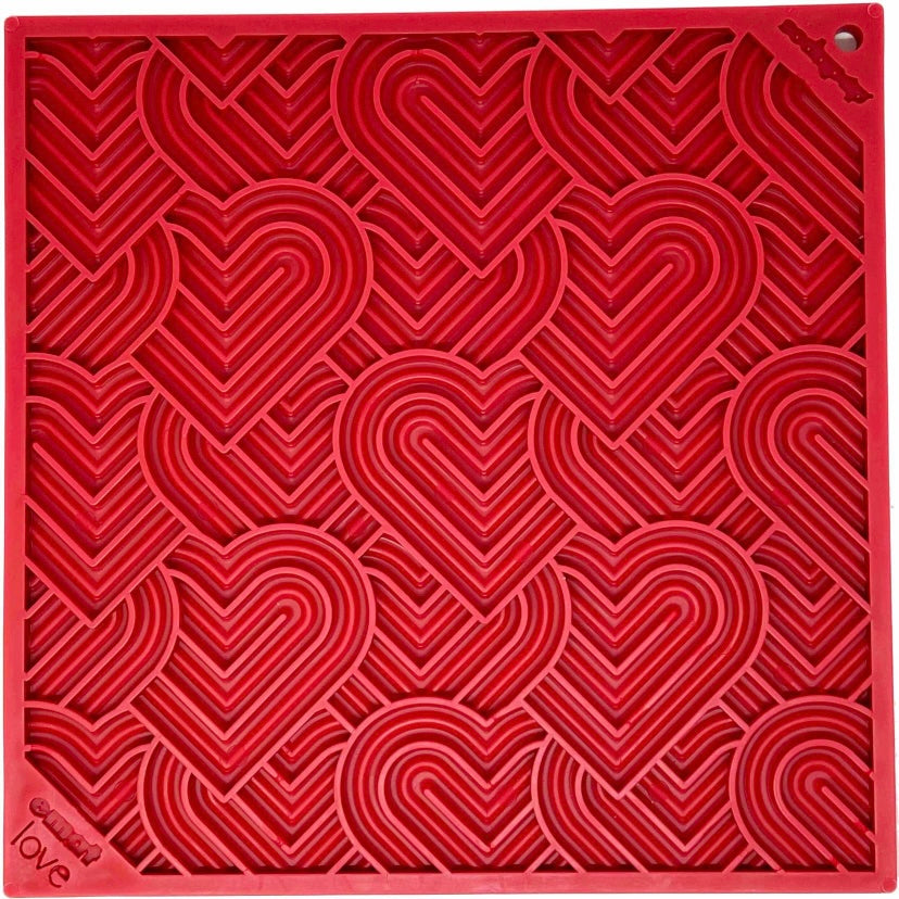 Red Hearts “Love” Lick Mat