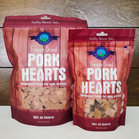 Freeze Dried Pork Hearts 8 oz